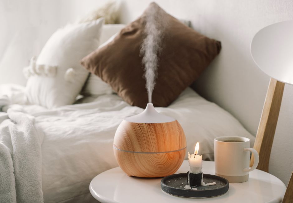 bedroom with diffuser